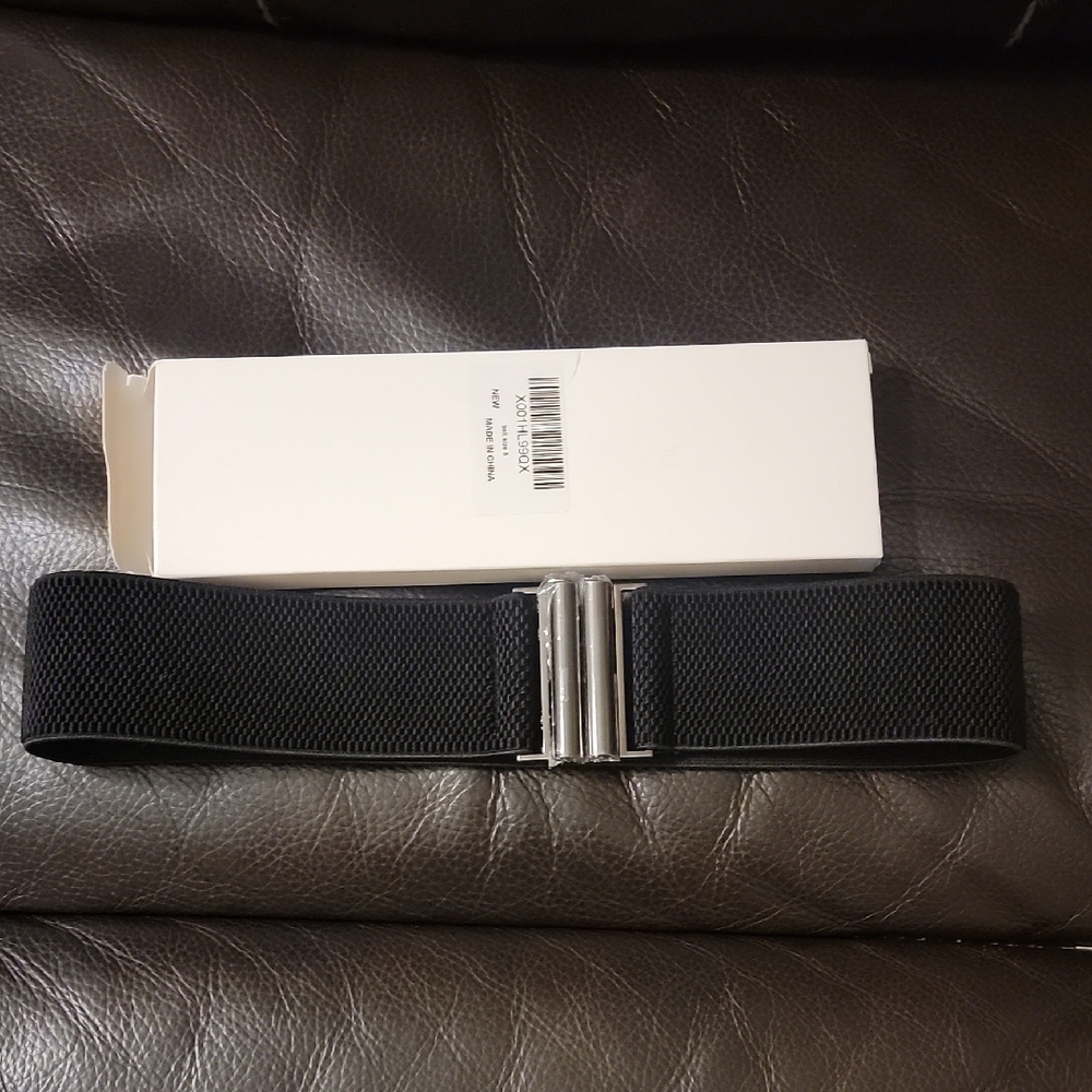 Women's Black Belt with Silver Buckle